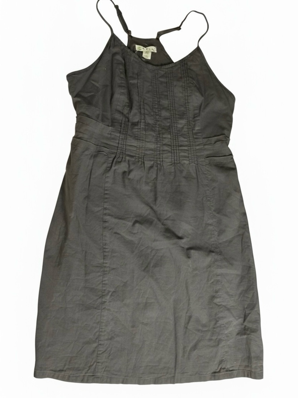Dakini Artisan Boho Sleeveless Dress Gray Linen Look Size 6